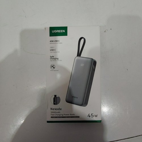 UGREEN 45W POWER BANK WITH BUILT-IN USB-C CABLE - PD 3.0 - 20000MAH - GREY (MODEL: PB536) image 3