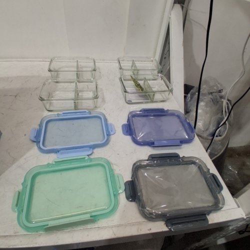 8PC ELLO COLOUR LOCK DIVIDED GLASS MEAL PREP SET - 800ML - MULTICOLOUR (MODEL: 1901809) image 5