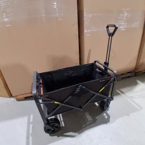 MAC SPORTS FOLDING WAGON WITH BRAKES AND POCKETS - 8.6" X 21.7" X 25" - 350LBS CAP - BLACK (MODEL: 1872234) image 2
