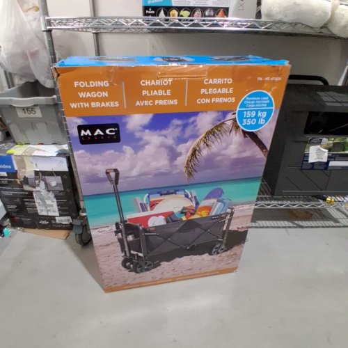 MAC SPORTS FOLDING WAGON WITH BRAKES AND POCKETS - 8.6" X 21.7" X 25" - 350LBS CAP - BLACK (MODEL: 1872234) image 4