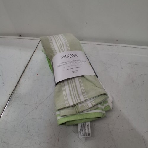 7PK MIKASA KITCHEN TOWELS - GREEN/WHITE/PURPLE FLOWERS (MODEL: 3400550) image 2