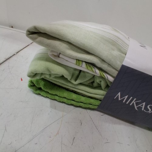 7PK MIKASA KITCHEN TOWELS - GREEN/WHITE/PURPLE FLOWERS (MODEL: 3400550) image 3