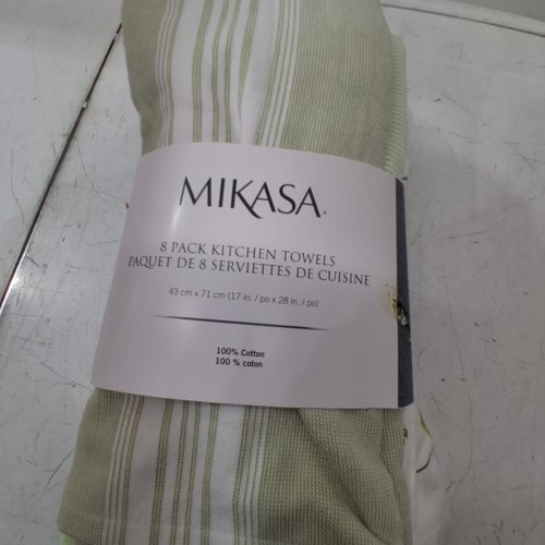 7PK MIKASA KITCHEN TOWELS - GREEN/WHITE/PURPLE FLOWERS (MODEL: 3400550) image 4
