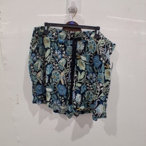 WOMEN'S LANE BRYANT FLORAL PRINT SHORTS - 20 - GREEN (STYLE: BRIANNA LB0176) image 2