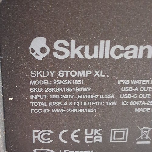 SKULLCANDY STOMP XL WIRELESS BLUETOOTH PARTY SPEAKER - INTEGRATED CARRY HANDLE​, IPX5 WATER RESISTANCE, 12-HOUR BATTERY LIFE - BLACK ORANGE (MODEL:2SKSK1851/4449801) image 8