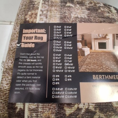 BERTHMEER NON-SLIP TRADITIONAL ORIENTAL AREA RUG - 8FT X 10FT - BROWN image 3