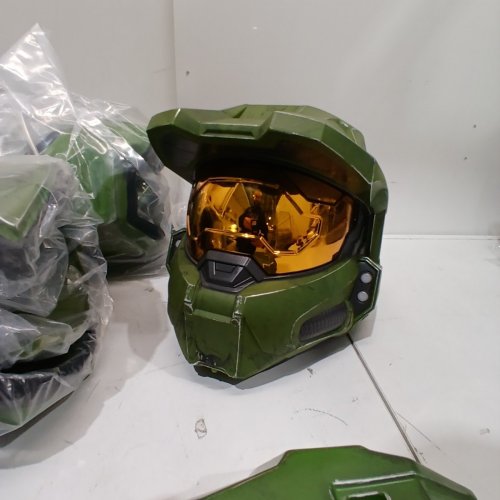 26PC MEN'S DISGUISE MASTER CHIEF HALO INFINITE ULTRA PRESTIGE COSPLAY COSTUME, OFFICIAL HALO COSTUME FOR ADULTS WITH WORKING LED LIGHT HELMET - XXL (50-52) - GREEN image 5