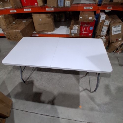 HEAVY DUTY PLASTIC FOLDING TABLE - 4.9FT X 2.29FT X 2.4FT - WHITE (MODEL:TB001WH-60) image 2