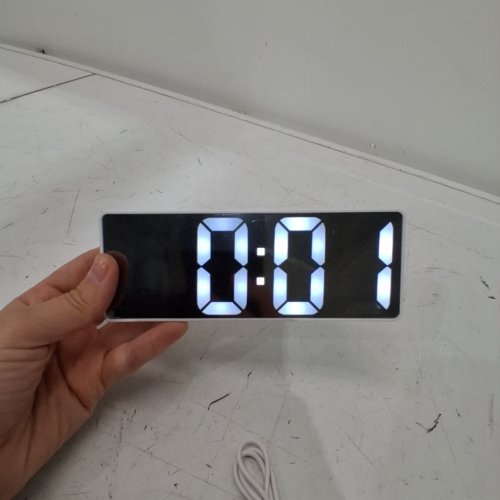 DOKPAV DIGITAL ALARM CLOCK WITH LARGE NUMBERS DISPLAY - 6.3"X2.3" - WHITE (MODEL:LC001) image 2