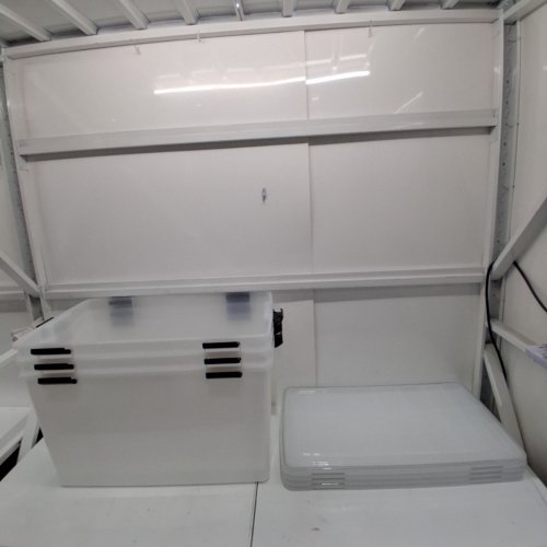 3PK IRIS USA WEATHERPRO AIRTIGHT PLASTIC STORAGE BINS WITH LID AND LATCHES - 19.9" X 31.9" X 18.1" - 156 QUART - CLEAR / BLACK (MODEL: UCB-XL) image 2