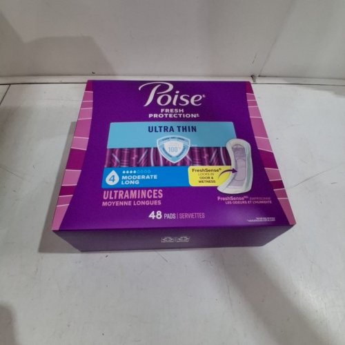 144PK POISE FRESS PROTECTION ULTRA THIN PADS , 4 MODERATE REGULAR , FRESH SCENT LOCKS IN ORDER & WETNESS image 3