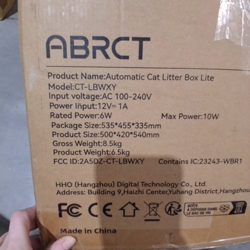 ABRCT AUTOMATIC SELF CLEANING LITTER BOX - WHITE/GREY (MODEL: CT-LBWXY) image 3