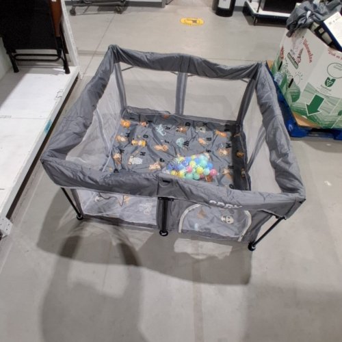SPRX FOLDABLE PLAYPEN WITH MAT AND PLAY BALLS - 50" X 50" - GREY/ANIMALS (MODEL: BP-G1-50*50) image 2