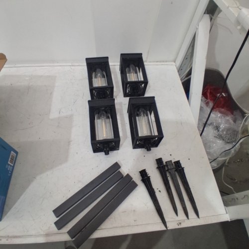 4PK GTX NATURALLY SOLAR POWERED 25LM PATHWAY LIGHTS - 4"X4"X23"- BLACK (MODEL: 1937955) image 3