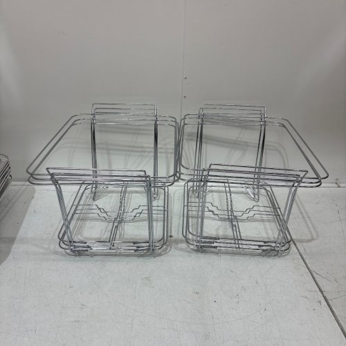 ALPHA HALF SIZE BUFFET SERVING SET - WITH STANDS AND TRAYS- SILVER (MODEL: 70639) image 2