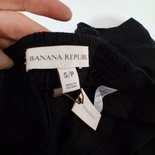 WOMEN'S BANANA REPUBLIC VISCOSE LINEN PALAZZO PANTS - SMALL - BLACK image 3