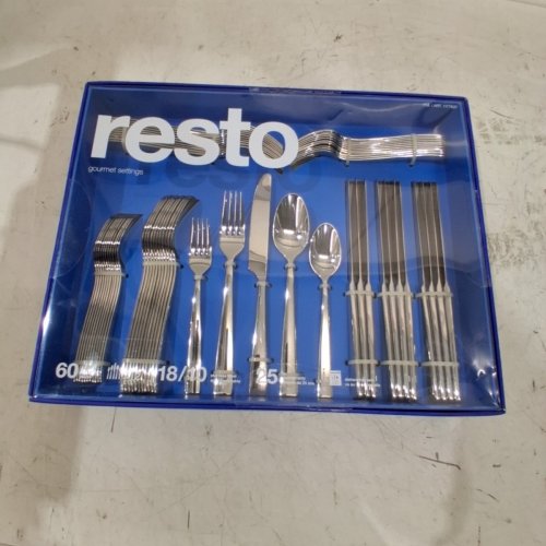 60PC GOURMET SETTINGS RESTO SILVERWARE COLLECTION SET DISHWASHER SAFE, SERVICE FOR 12 - POLISHED STAINLESS STEEL (MODEL: 1177820) image 2