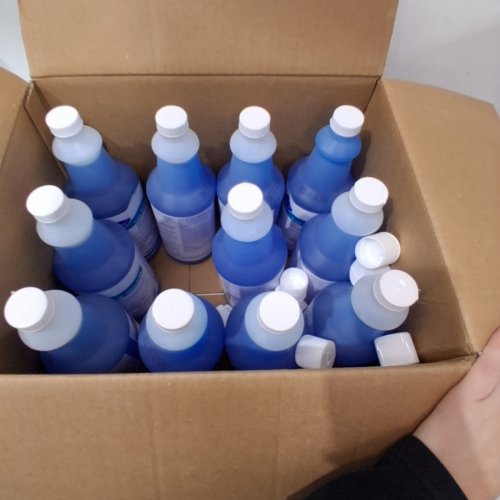 12PK DIVERSEY CREW NEUTRAL NON-ACID BOWL AND BATHROOM DISINFECTANT CLEANER - 1QT/946ML EACH - BLUE - (MODEL: 54568) image 3