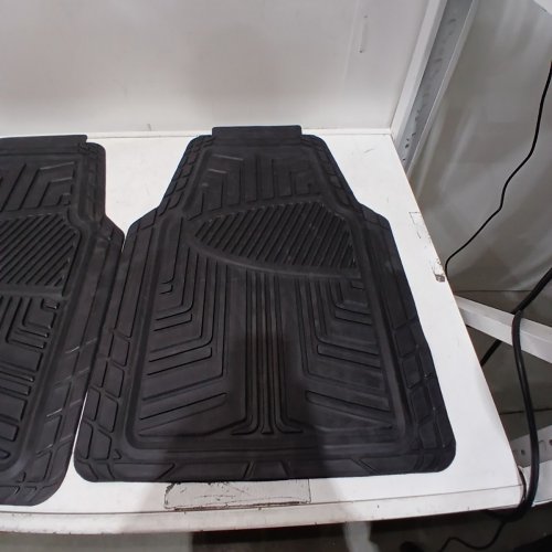 2PC AMAZON BASICS ALL SEASON HEAVY DUTY UNIVERSAL FULL SET RUBBER FLOOR MATS FOR CARS, SUVS AND TRUCKS - BLACK image 3