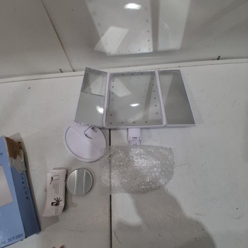 DENCERT ADJUSTABLE BRIGHTNESS MAKEUP VANITY MIRROR WITH LIGHTS - 1X/2X/3X/10X - WHITE (MODEL: DCT-2301) image 2