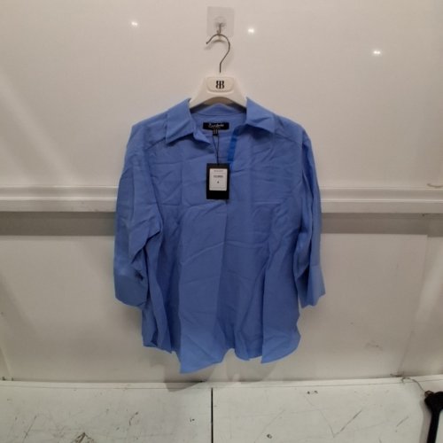 WOMEN'S BARILOCHE PULL OVER 3/4 SLEEVE SHIRT -SMALL/MEDIUM - 38 - LIGHT BLUE (STYLE: SAUCE27) image 2