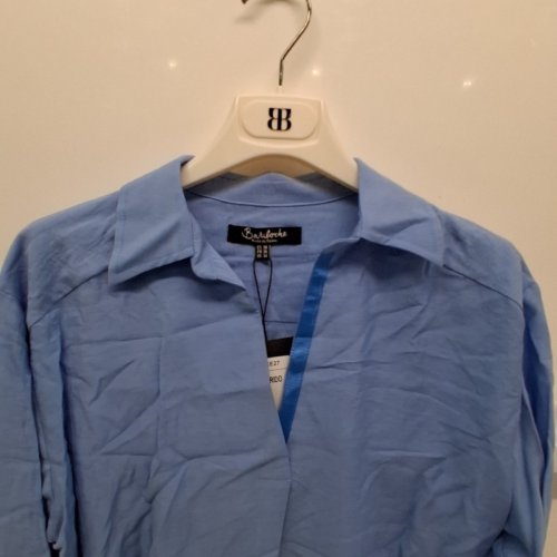 WOMEN'S BARILOCHE PULL OVER 3/4 SLEEVE SHIRT -SMALL/MEDIUM - 38 - LIGHT BLUE (STYLE: SAUCE27) image 4