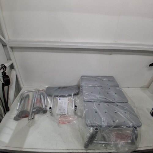 MEDLINE GUARDIAN TRANSFER BENCH WITH BACK & MICROBAN ANTIMICROBIAL TREATMENT - GREY (MODEL: G3-100KBX1) image 2
