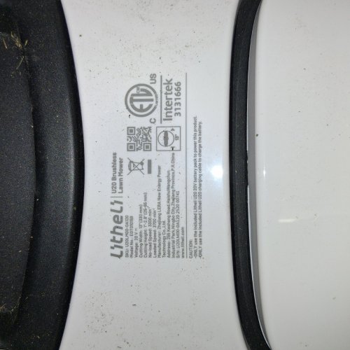 LITHELI CORDLESS BRUSHLESS LAWN MOWER WITH BATTERY - 20V - 13" - WHITE/BLACK (MODEL: U20LM00-0A120) image 12