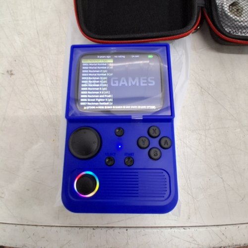 R36T RETRO TV STYLE GAMING HANDHELD WITH 18543 GAMES - 64GB - RGB LIGHT - BLUE image 2