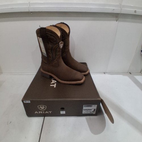 MEN'S ARIAT HYBRID RANCHER H2O WATERPROOF WESTERN BOOT - SIZE 12D MEDIUM - OILY DISTRESSED BROWN (STYLE: 10014067) image 3