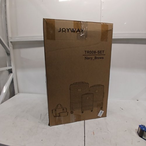 5PC JOYWAY EXPANDABLE CARRY-ON HARDSIDE SPINNER LUGGAGE SET WITH TSA APPROVED LOCKS - 20"/24"/28" - BLUE/BROWN (MODEL: TR008) image 7