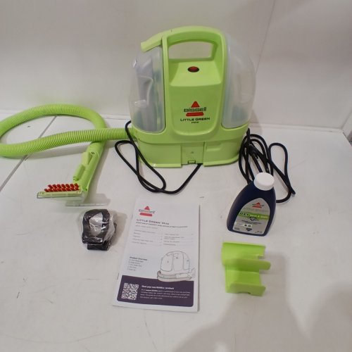 BISSELL MINI CORDED PORTABLE CARPET / UPHOLSTERY DEEP CLEANER WITH SELF-CLEANING TOUGH STAIN TOOL / OXY CLEANING FORMULA AND HYDRORINSE TOOL - GREEN (MODEL: 4075B) image 4