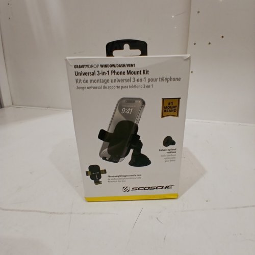 SCOSCHE GRAVITYDROP 3-IN-1 SUCTION CUP & VENT UNIVERSAL PHONE MOUNT KIT - BLACK (MODEL: GHWND-SP) image 5