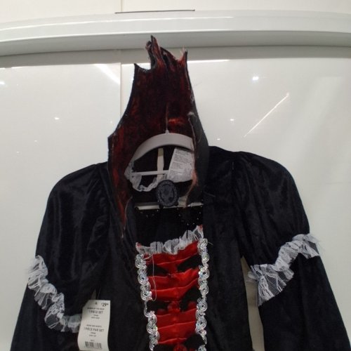GIRL'S QUEEN OF THE DEAD COSTUME DRESS WITH COLLAR - LARGE 10/12 - BLACK/RED/WHITE (STYLE: 149771 L) image 4