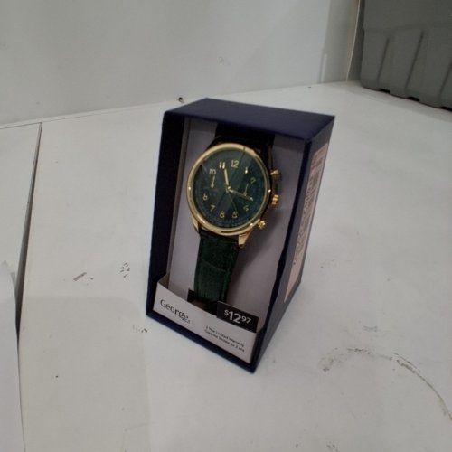 MENS GEORGE CHRONOGRAPH WATCH -40 MM- GREEN AND GOLD-TONE (STYLE: WOCM522) image 2