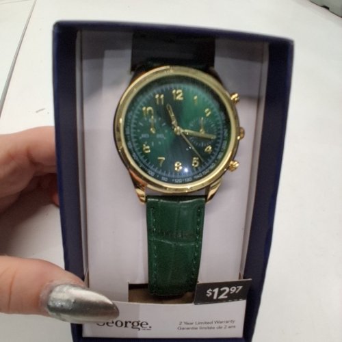 MENS GEORGE CHRONOGRAPH WATCH -40 MM- GREEN AND GOLD-TONE (STYLE: WOCM522) image 4