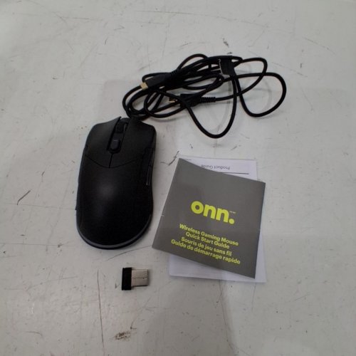 ONN. WIRELESS RECHARGEABLE GAMING MOUSE WITH LIGHTS - 24GHZ - BLACK image 3