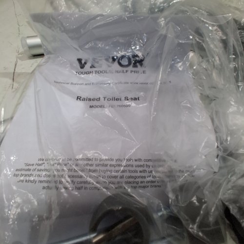 VEVOR RAISED TOILET SEAT - ALUMINUM HANDRAIL - 3.5"-17.3"-13.8" - WHITE - (MODEL: FBL760599) image 3