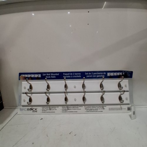 2PK BIRDROCK HOME WALL MOUNTED COAT RACK HOOK RAILS - 27" - WHITE (MODEL: 1164508) image 2