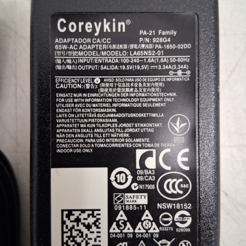 COREYKIN LAPTOP CHARGER COMPATIBLE WITH DELL INSPIRON - 65W - BLACK (MODEL:LA65NS2-01) image 3