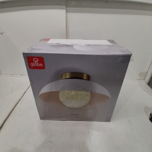 GLOBE SELMA FLUSH MOUNT CEILING LIGHT WITH WHITE OPAL GLASS SHADE 13" - WHITE image 5
