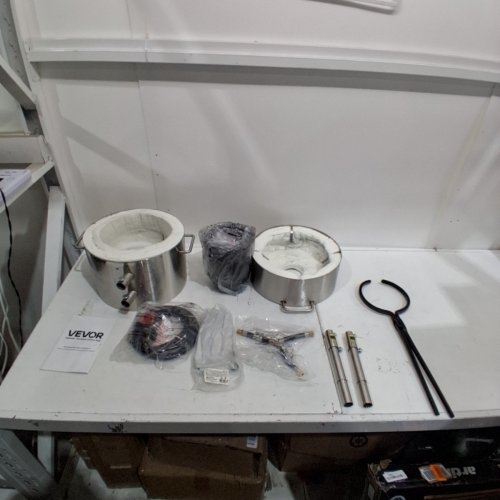 PROPANE MELTING FURNACE KIT WITH DUAL BURNER AND CRUCIBLES AND TONGS - 35LB LARGE CAPACITY - SILVER image 2
