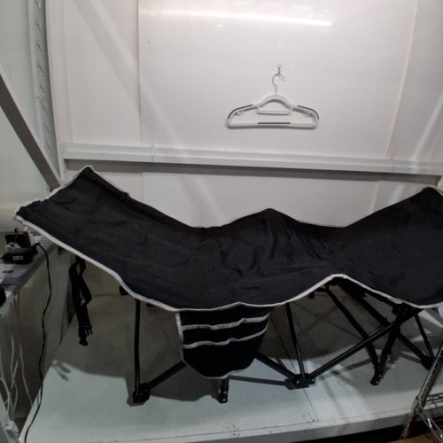 OVERMONT CAMPING COT WITH MATTRESS - 550LBS CAPACITY - BLACK image 2