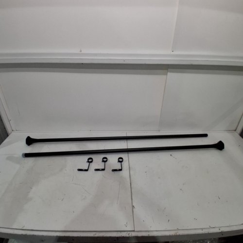 UMBRA SINGLE ROD SET CURTAIN ROD - 72"-144" X 1" - BLACK (MODEL: 1018343-038) image 2