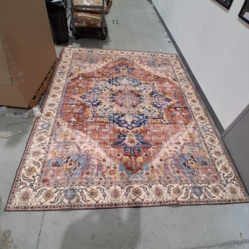 NON- SLIP PATTERNED AREA RUG - 8FT X 10FT - MULTICOLOUR image 2
