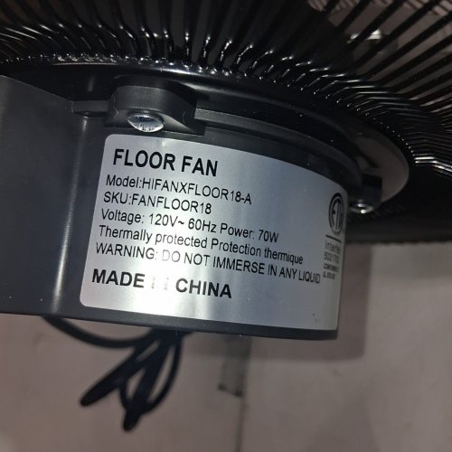 SIMPLE DELUXE INDUSTRIAL WALL-MOUNTED 3-SPEED FAN - 18" (6FT CORD) - BLACK (MODEL: HIFANXFLOOR18-A) image 5