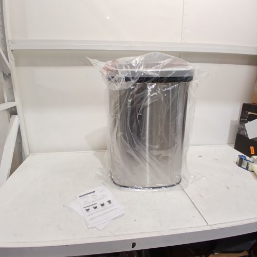 OVAL AUTOMATIC TOUCH FREE TRASH CAN - 13GAL - STAINLESS STEEL (MODEL: TC-1350R-SS) image 2