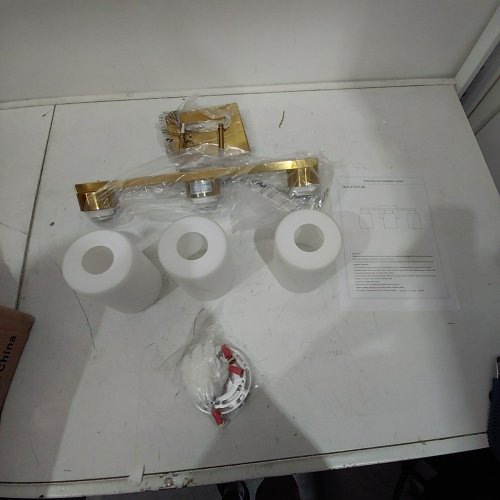 MIELOXIY 3-LIGHT MODERN VANITY LIGHT FIXTURE - GOLD / MARBLE WHITE (MODEL: HLH-27373-3B) image 3