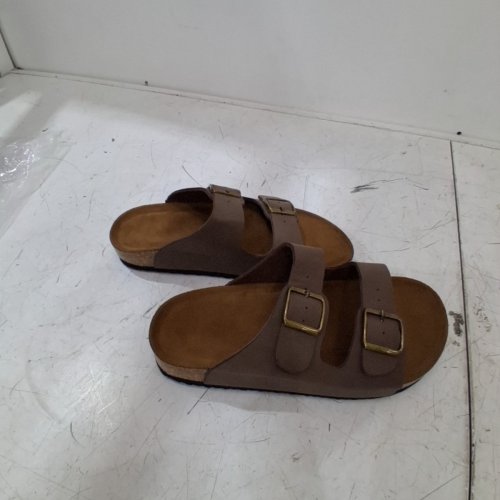 WOMENS DOUBLE-BUCKLE SANDALS - 6.5 - TAUPE / BROWN image 2