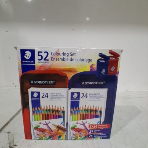 52PC STAEDTLER COLOURING PENCIL SET - WITH PENCIL CASES AND SHARPENERS - ASSORTED COLOURS (MODEL: 2464444) image 5